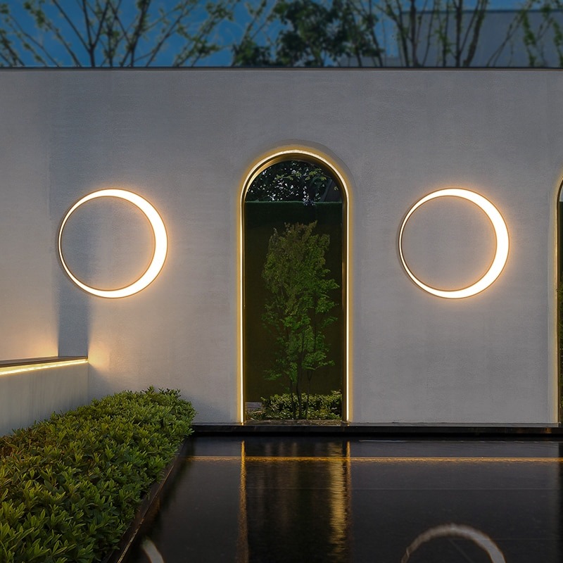 โคมไฟติดผนัง ภายนอก Waterproof Outdoor LED Wall Moon Lamp ไฟติดผนัง โคมติดผนัง ไฟผนัง โคมไฟ สวยทันสมัย ไฟตกแต่ง หรูหรา ทนทาน ประหยัดไฟ