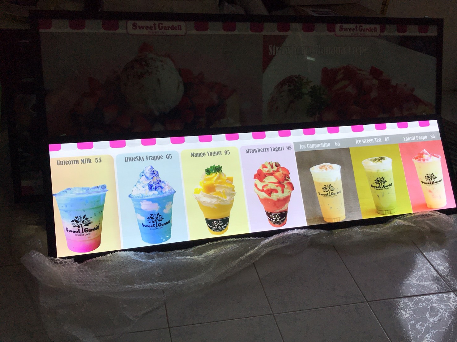 ป้ายไฟเมนูสลิม ขอบบาง - กล่องไฟเมนูอาหาร ป้ายอาหาร