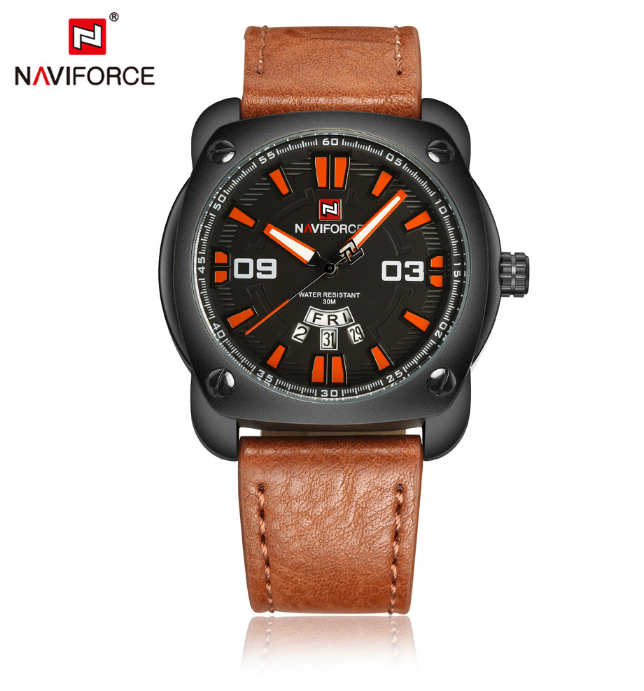 นาฬิกา Naviforce รุ่น NF9096 สีส้ม/น้ำตาล ของแท้ รับประกันศูนย์ 1 ปี ส่งพร้อมกล่อง และใบรับประกันศูนย์ ราคาถูกที่สุด