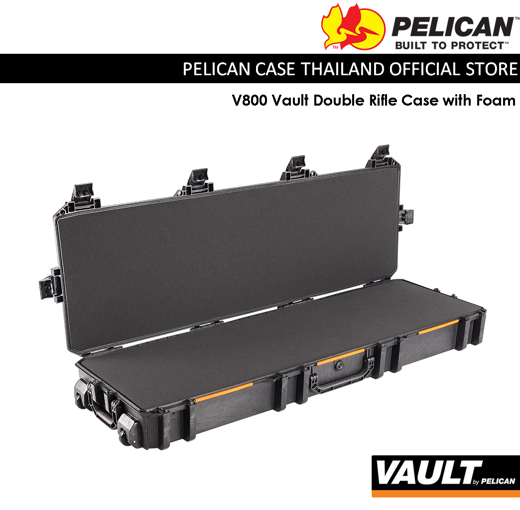 Pelican V800 Vault Double Rifle Case with Foam - Black