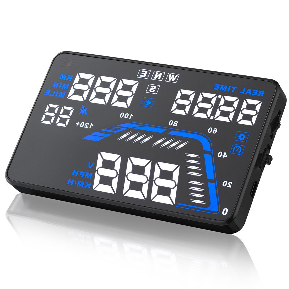 เกจวัดอัจฉริยะ HUD Q7 เครื่องแสดงข้อมูล GPS และความเร็วรถยนต์ขึ้นบนกระจกหน้ารถ ใหม่ล่าสุด ของแท้ เฟิร์มแวร์ใหม่ล่าสุด จอ LCD 5.5" Car Head Up Display GPS