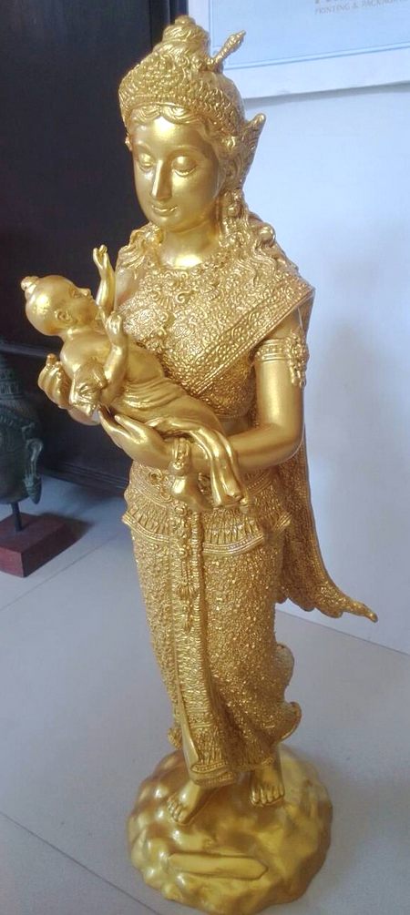 พระนางสิริมหามายา อุ้มเจ้าชายสิทธัตถะ สูง55ซม.