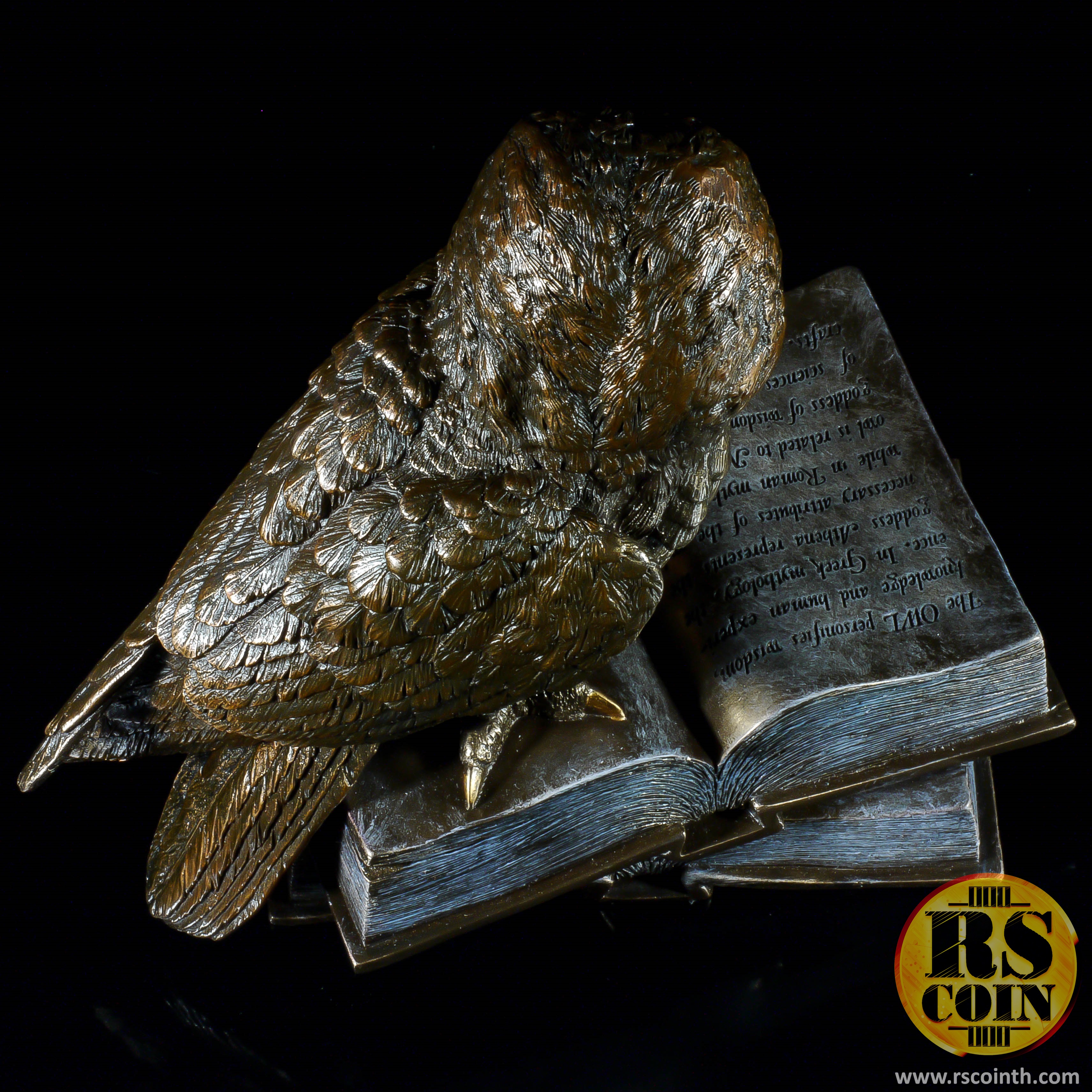 รูปปั้นสัมฤทธิ์ - นกฮูกหนังสือ (Sculpture Bronze Owl on Book - Pre Order)