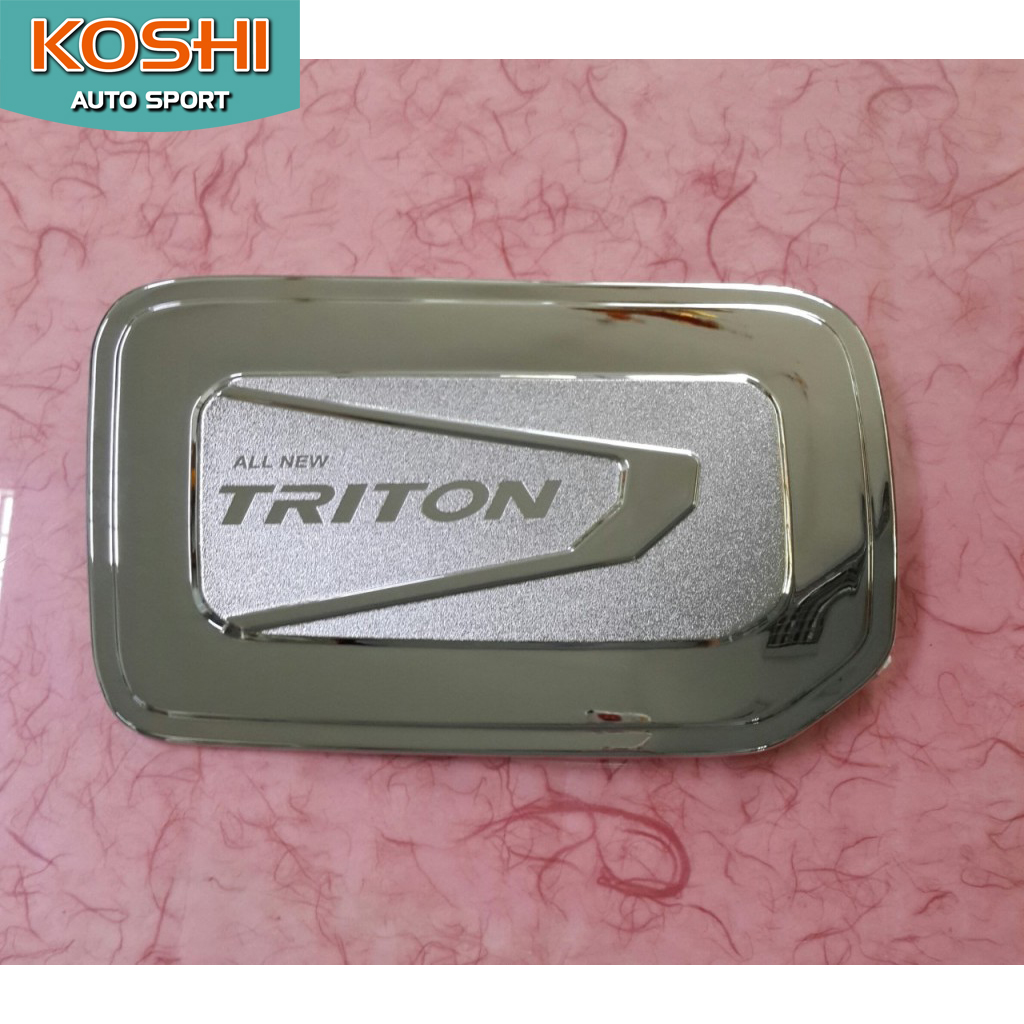 ครอบฝาถังน้ำมัน ชุบโครเมี่ยม Mitsubishi Triton 2019 รุ่น 2 ประตู ยี่ห้อ lekone สำเนา