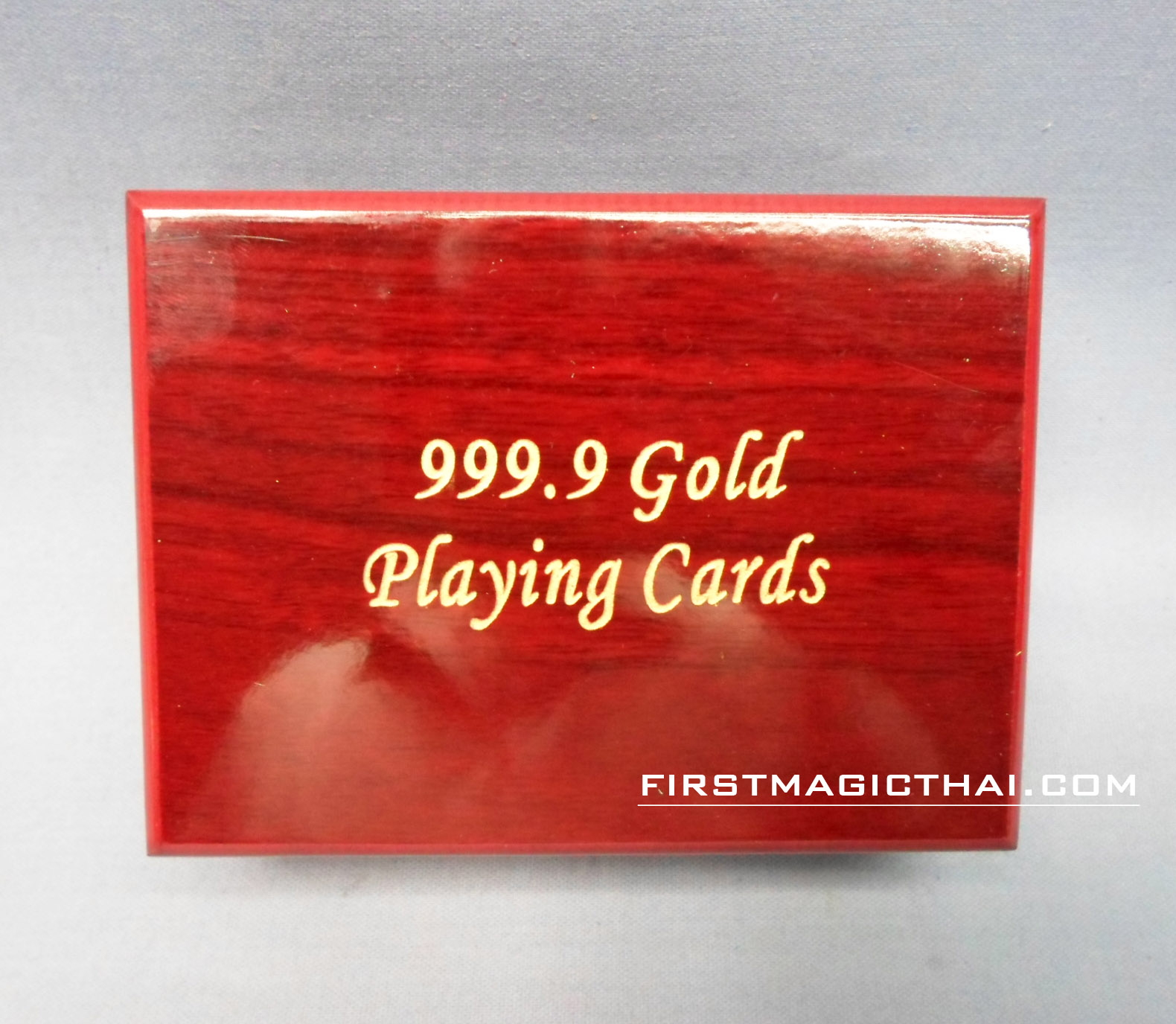 ไพ่พลาสติก สีดำ หลังเพร็ช + กล่องไม้