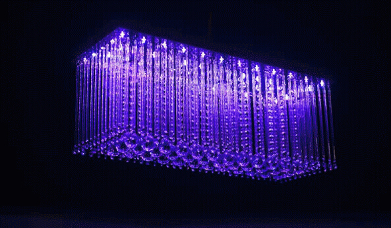 โคมระย้า คริสตัล ไฟ LED ขนาด L80*W30*h100cm หลากสี with remote control