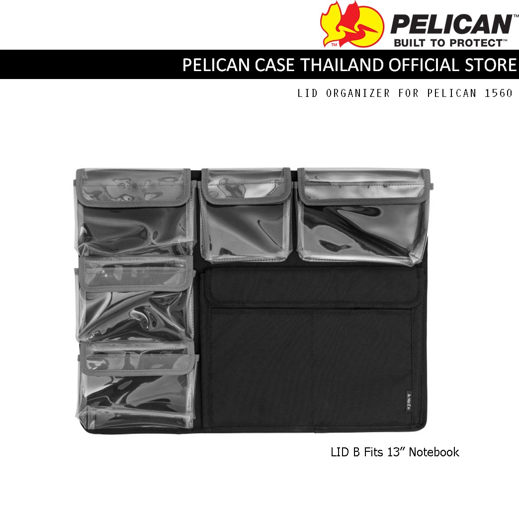 Lid Organizer B + 13" Laptop pouch - Fits Pelican 1560 Case (Notebook 13")