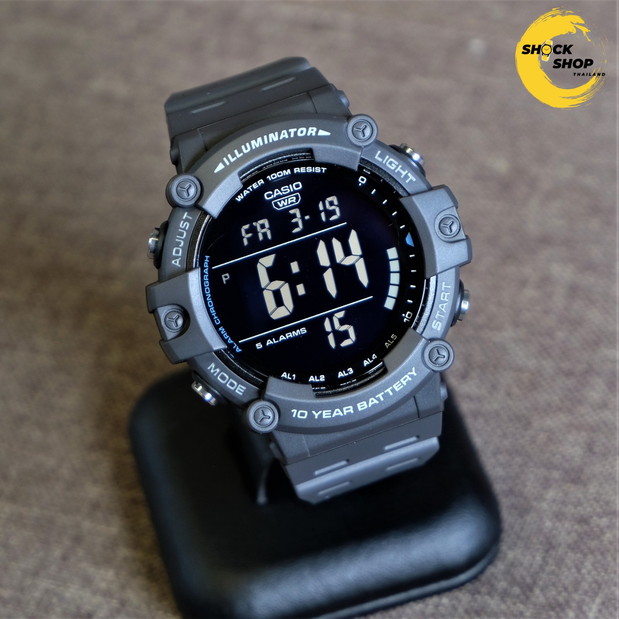 CASIO นาฬิกาข้อมือผู้ชาย รุ่น AE-1500WH-8BV วัสดุเรซิ่น สีเทาดำ คาสิโอ