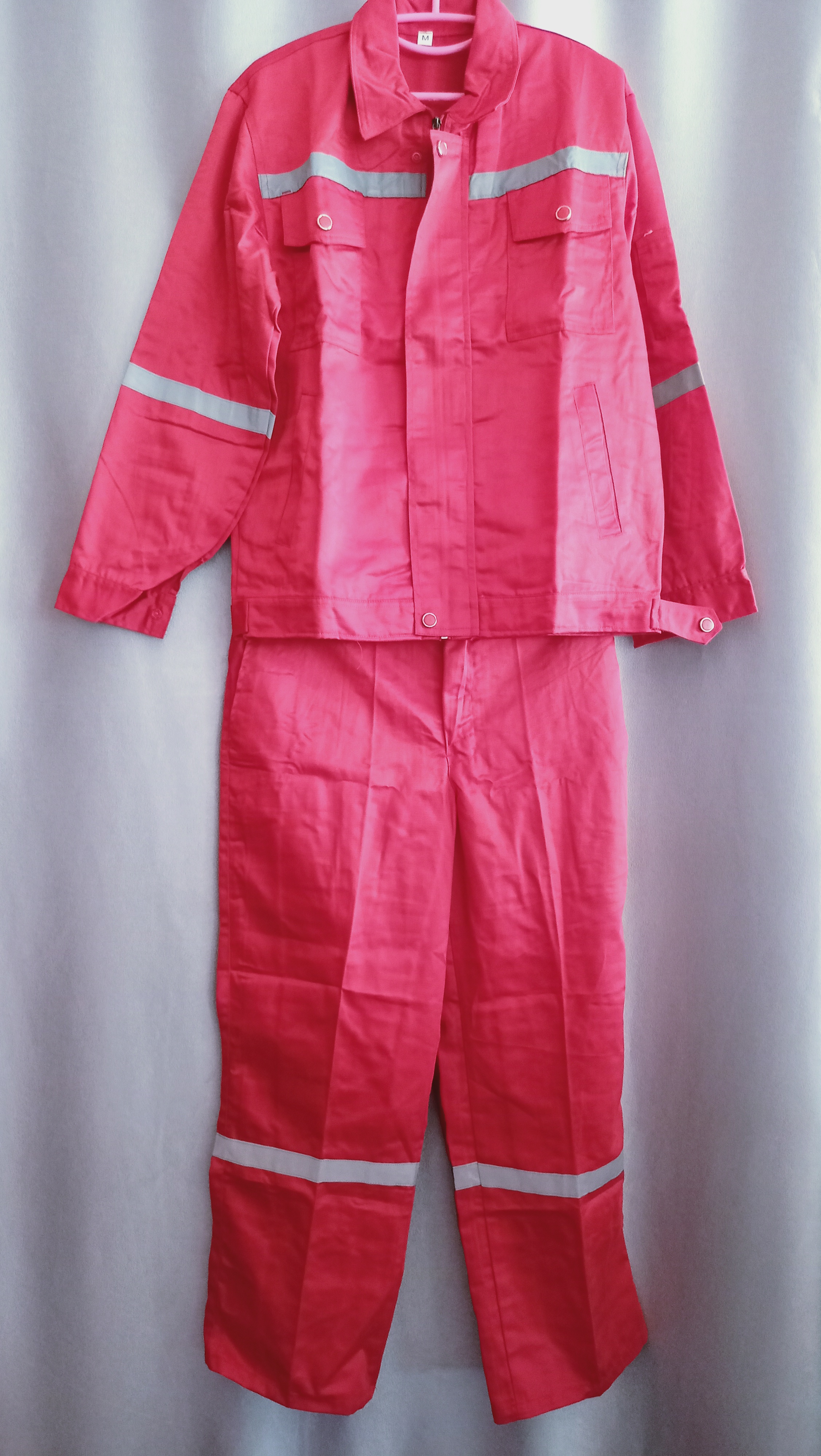 ชุดหมี coverall แถบสะท้อนแสง 3M สีแดง แบบปิดซิป ผ้า TC ชุดทำงาน ชุดหมี ชุดหมีเซฟตี้ ชุดหมีกู้ภัย ชุดหมีแฟชั่น เข้ารูป coverall ทุกไซส์