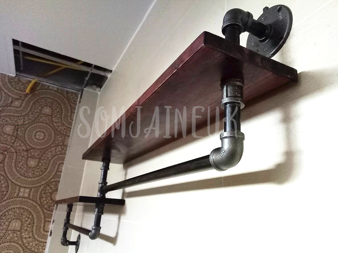 เซ็ทชั้นวางของ ราวแขวนผ้าในห้องน้ำ พร้อมที่ใส่กระดาษชำระสไตล์ Loft