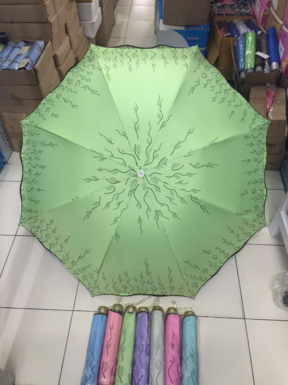 ร่มโค้งแฟชั่นยูวีดำ รหัส 9201