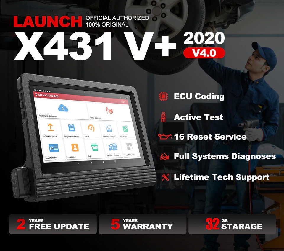 Launch X431 V Plus V4.0 12V สำหรับ รถยนต์ และ 24V สำหรับ รถบรรทุก เครื่องมือวิเคราะห์ รถยนต์ เครื่องสแกนรถยนต์ เครื่องมือวินิจฉัยรถยนต์ เครื่องสแกนโค้ด วิเคราะห์รถยนต์ อ่านโค้ดต่างๆ HD3 HDIII for 12V cars & 24V Trucks Code Reader Car Scanner Automotive