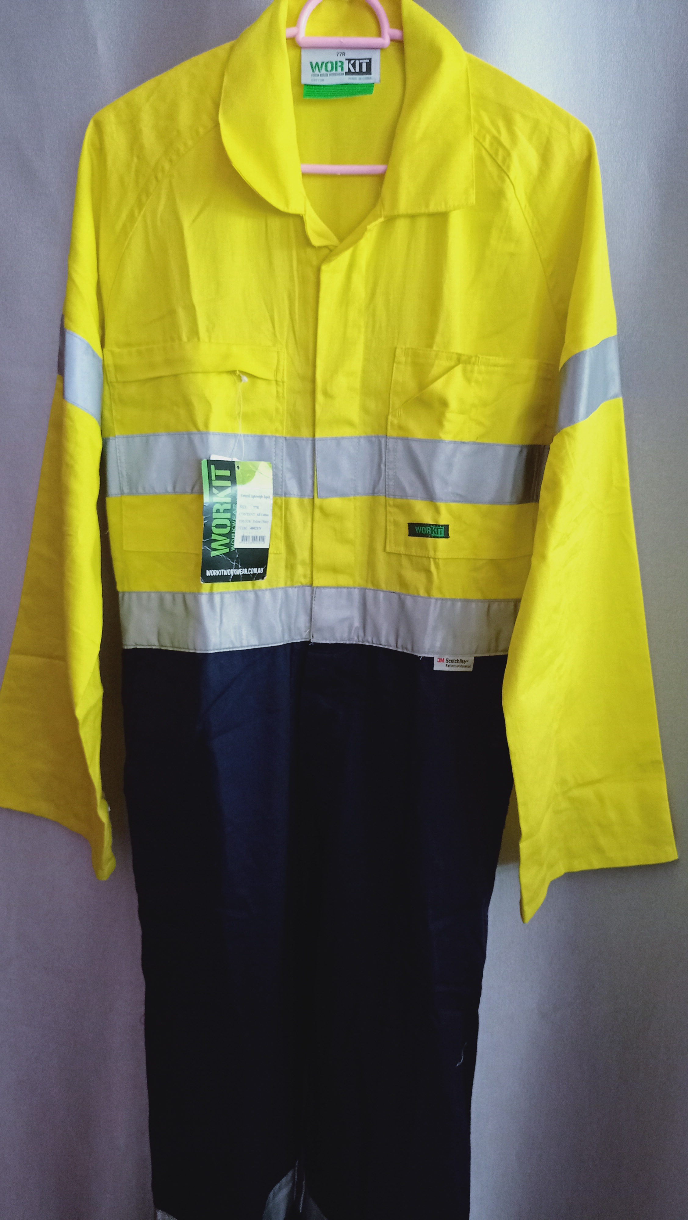 ชุดหมี coverall แถบสะท้อนแสง 3M สีเหลืองกรม แบบปิดซิป ผ้า TC ชุดทำงาน ชุดหมี ชุดหมีเซฟตี้ ชุดหมีกู้ภัย ชุดหมีแฟชั่น เข้ารูป coverall ทุกไซส์ สำเนา
