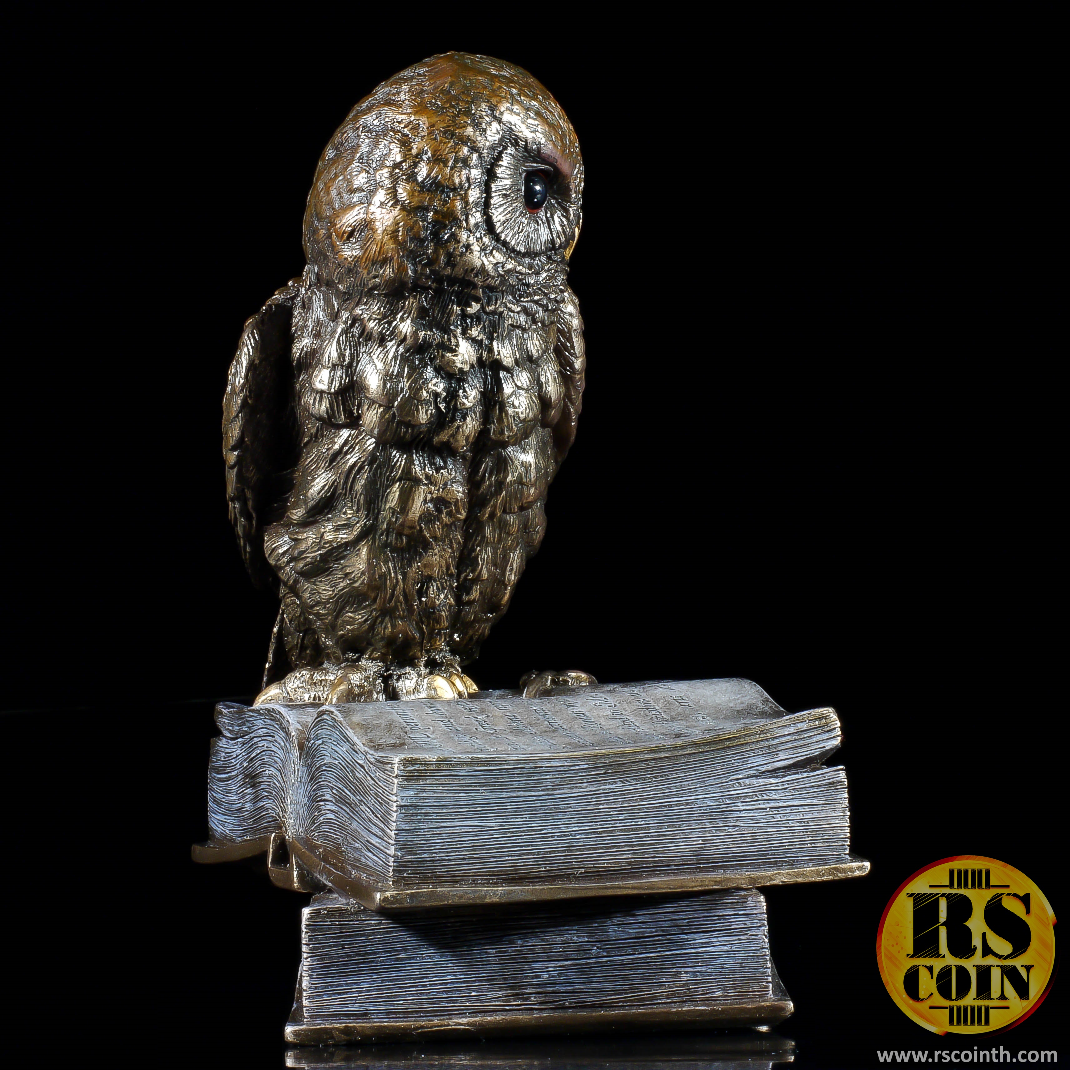 รูปปั้นสัมฤทธิ์ - นกฮูกหนังสือ (Sculpture Bronze Owl on Book - Pre Order)