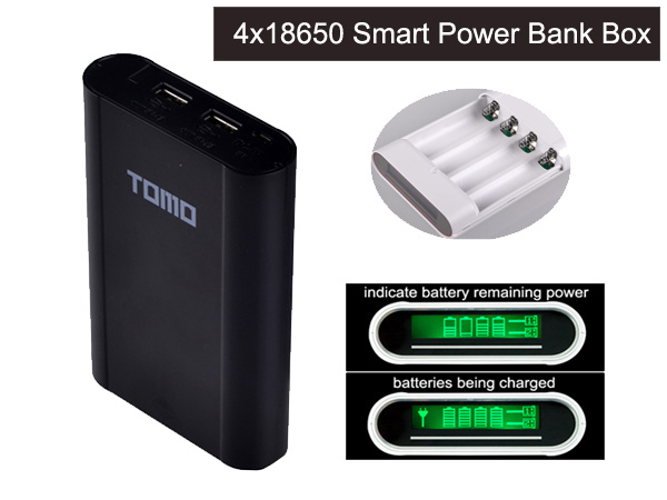 เพาเวอร์แบงค์ 18650 เครื่องชาร์จถ่าน 18650 Tomo M4 จอ LCD Power Bank & Charger 18650
