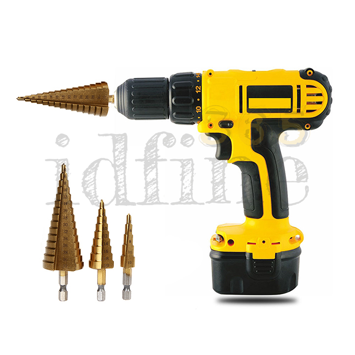 Step Drill ชุดดอกเจาะคว้านรู 4-32 mm High Speed Steel ชุบไทเทเนียม คุณภาพดี ราคาถูกใจ ส่งฟรีลงทะเบียน