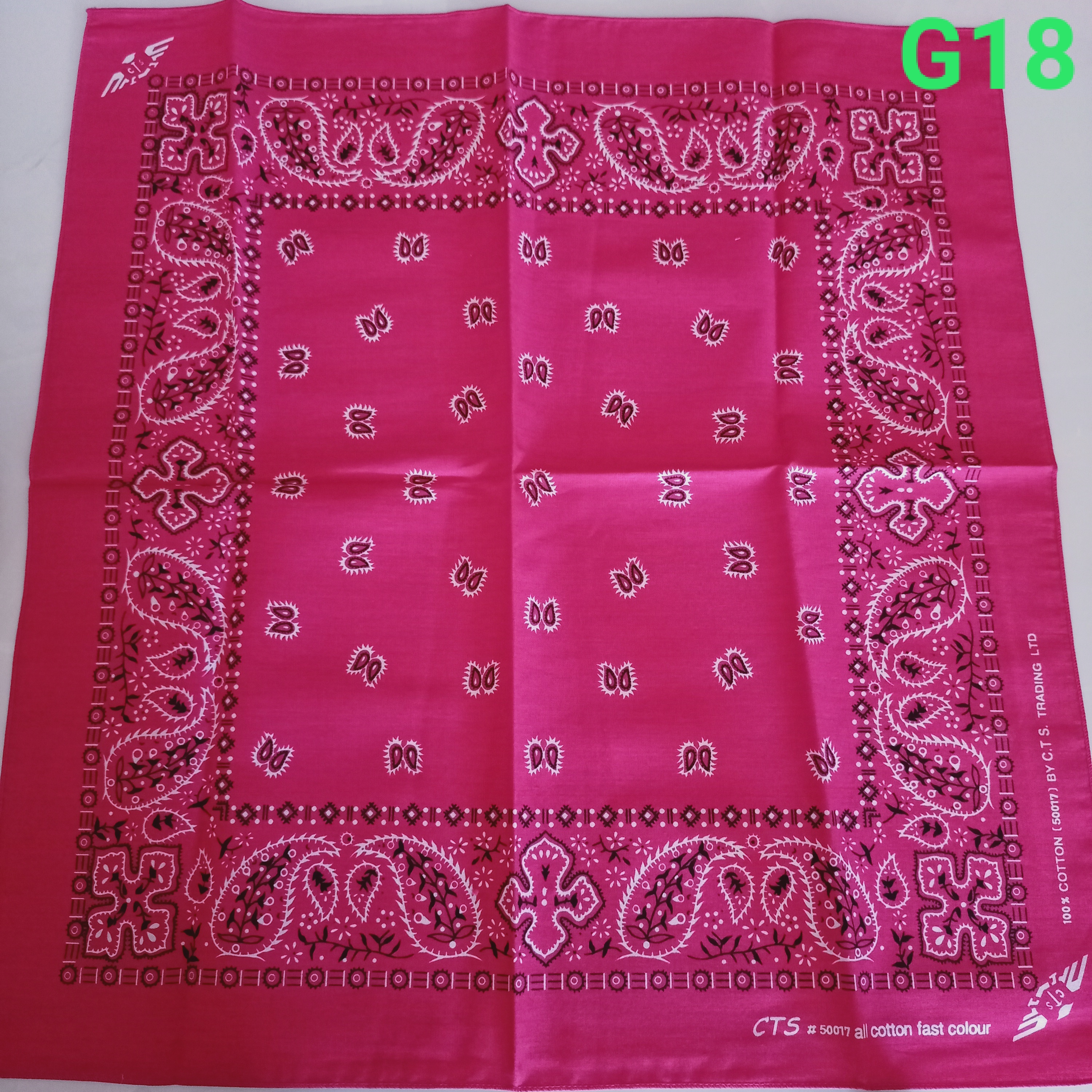 ผ้าเช็ดหน้า สีชมพู G18