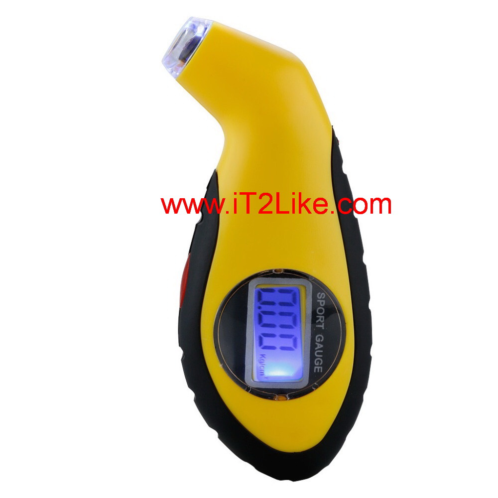 เกจวัดลมยาง ดิจิตอล จอ LCD มีไฟทีตัวจอและหัววัดลม Digital Tire Gauge