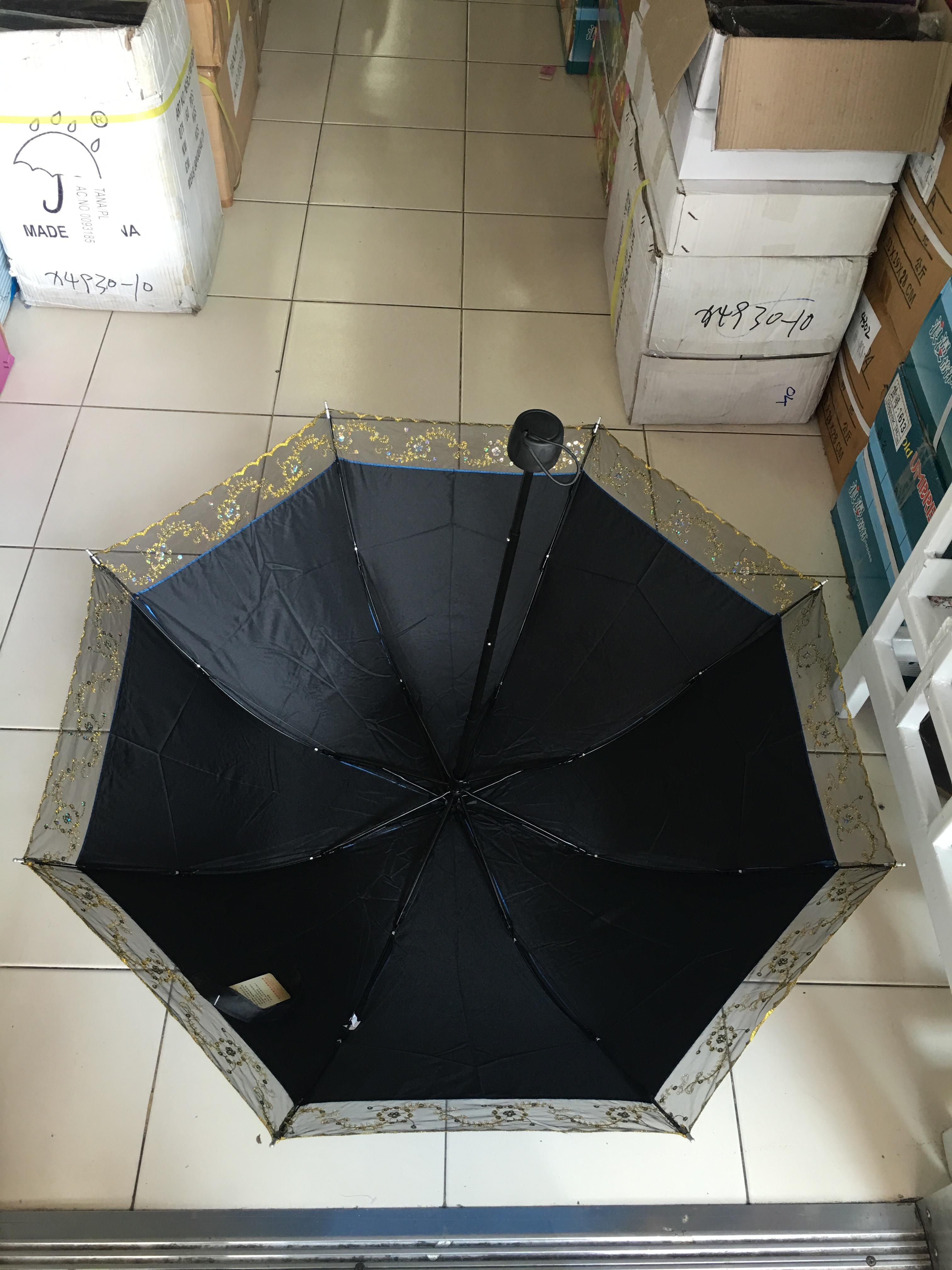 ร่มโค้งแฟชั่นมีระบาย ยูวีนอก รหัส HJ 395 55CC