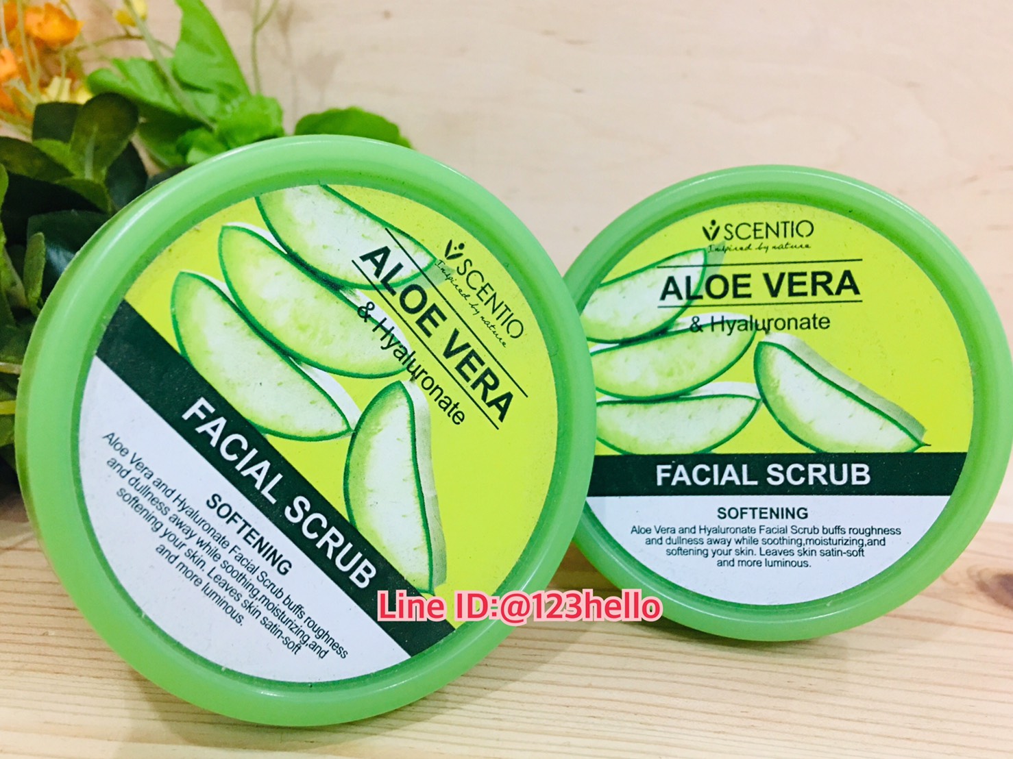 SCENTIO ALOE VERA & Hyaluronate FACIAL SCRUB เซนทิโอ อโลเวร่า แอนด์ ไฮยาลูโรเนต เฟเชียล สครับ 100 มล.