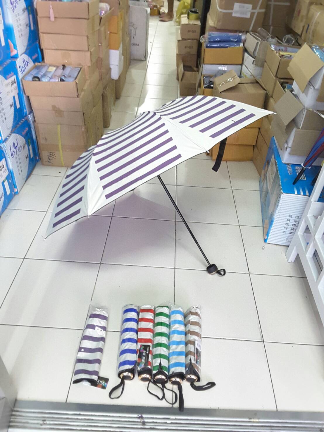 ร่มพับแฟชั่น3ตอนยูวีดำ21นิ้รหัส610