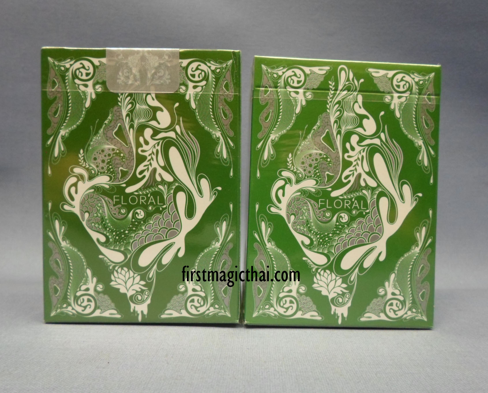 Green Floral Playing Cards by Aloys Studio