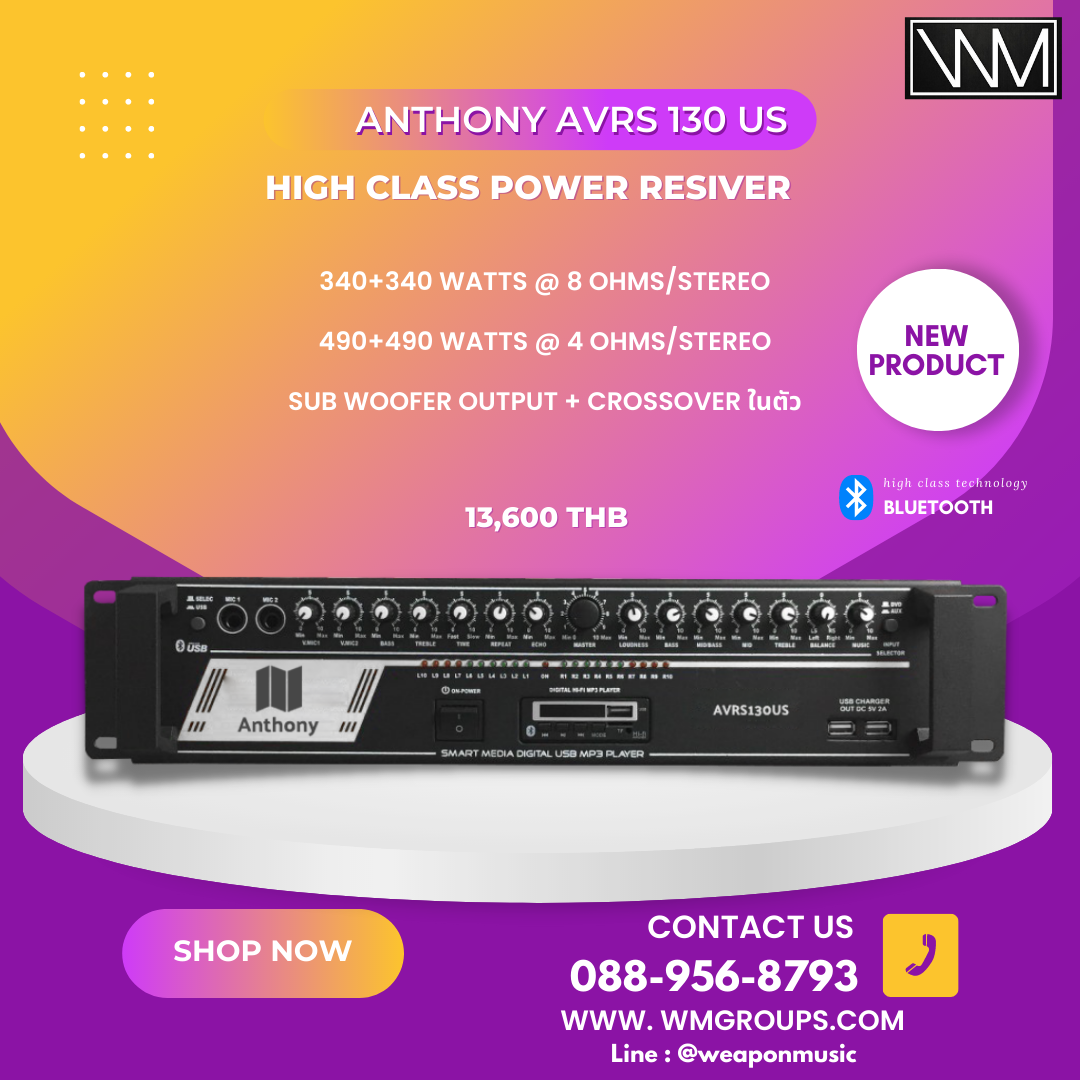 AV Resiver High Class : Anthomy AVRS130US (Made In USA.-)