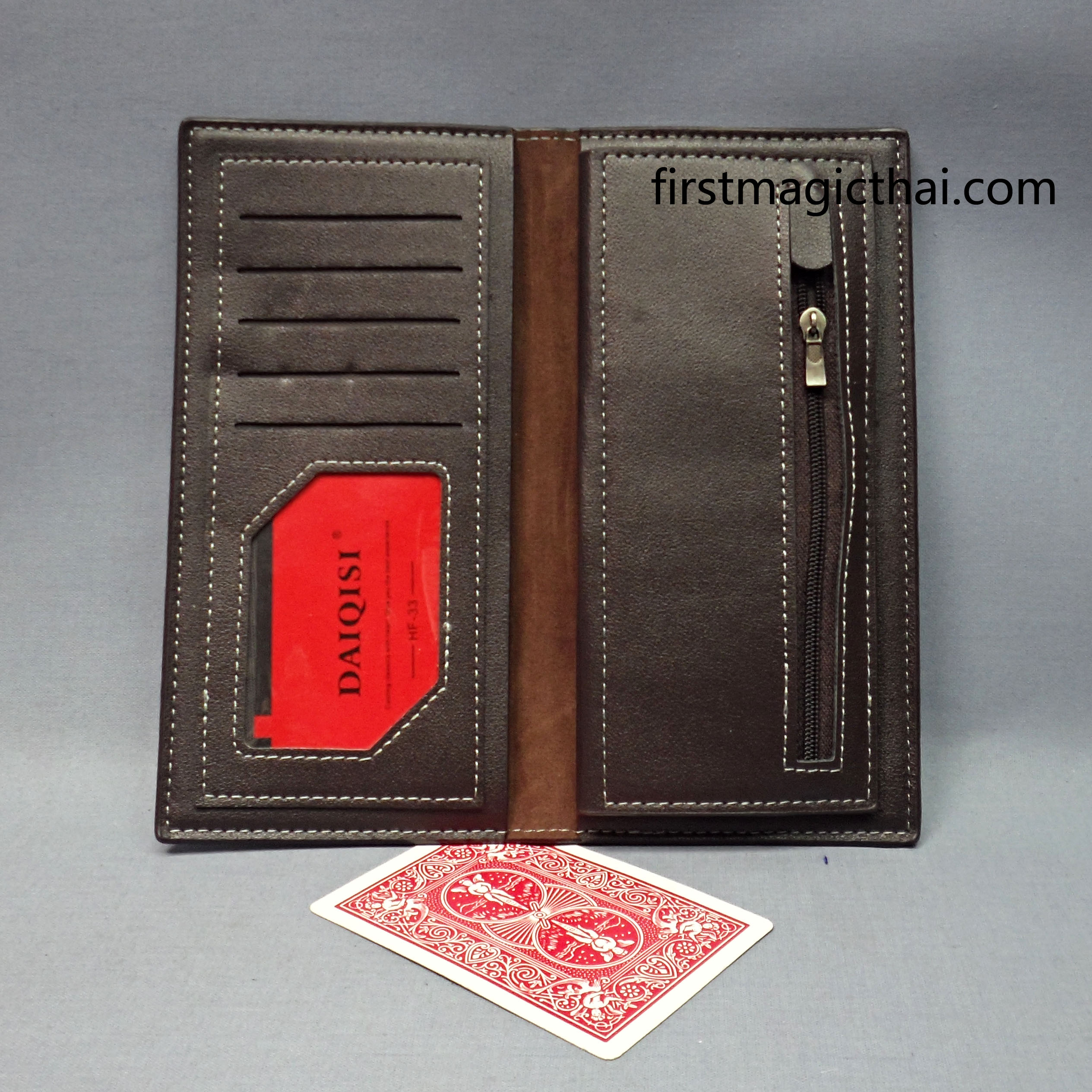 ﻿กระเป๋าไฟทรงยาว สีน้ำตาล / fire wallet