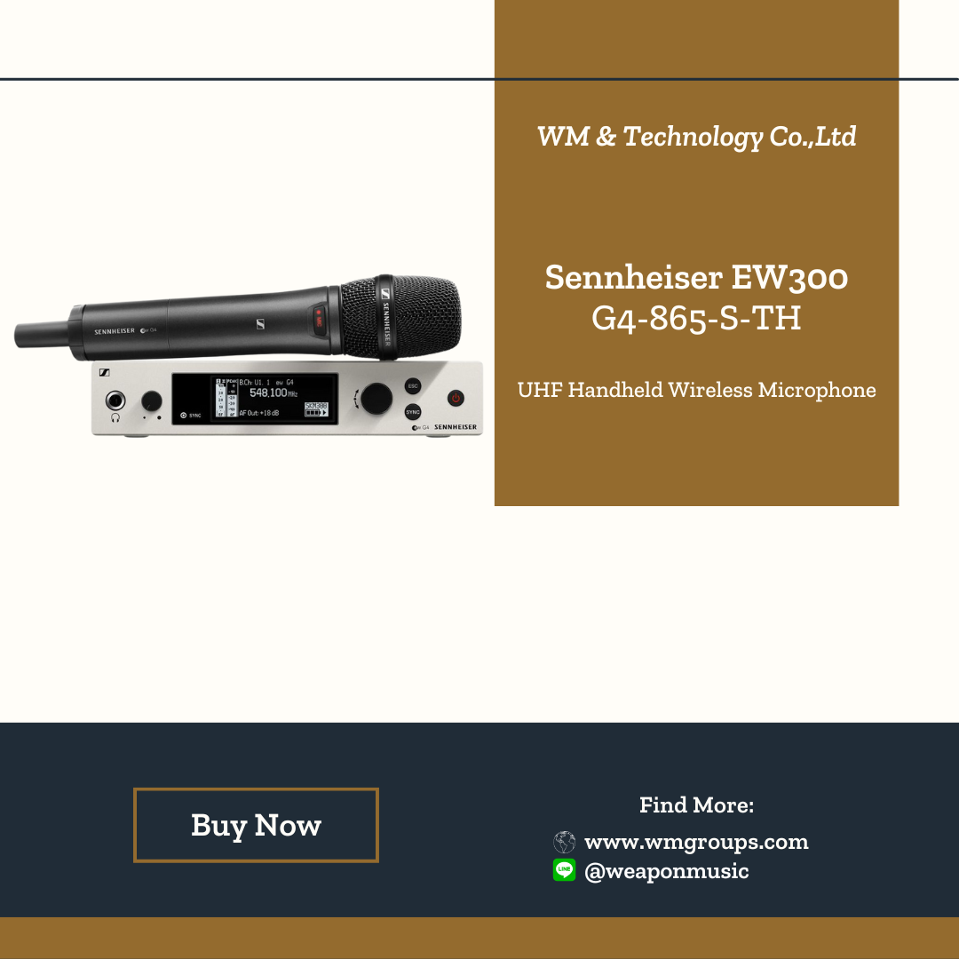 Sennheiser EW300 G4-865-S-TH | ชุดไมค์ลอยเดี่ยวแบบมือถือ Condenser Super Cardioid ย่าน UHF ความถี่ 748.2 - 757.8 MHz