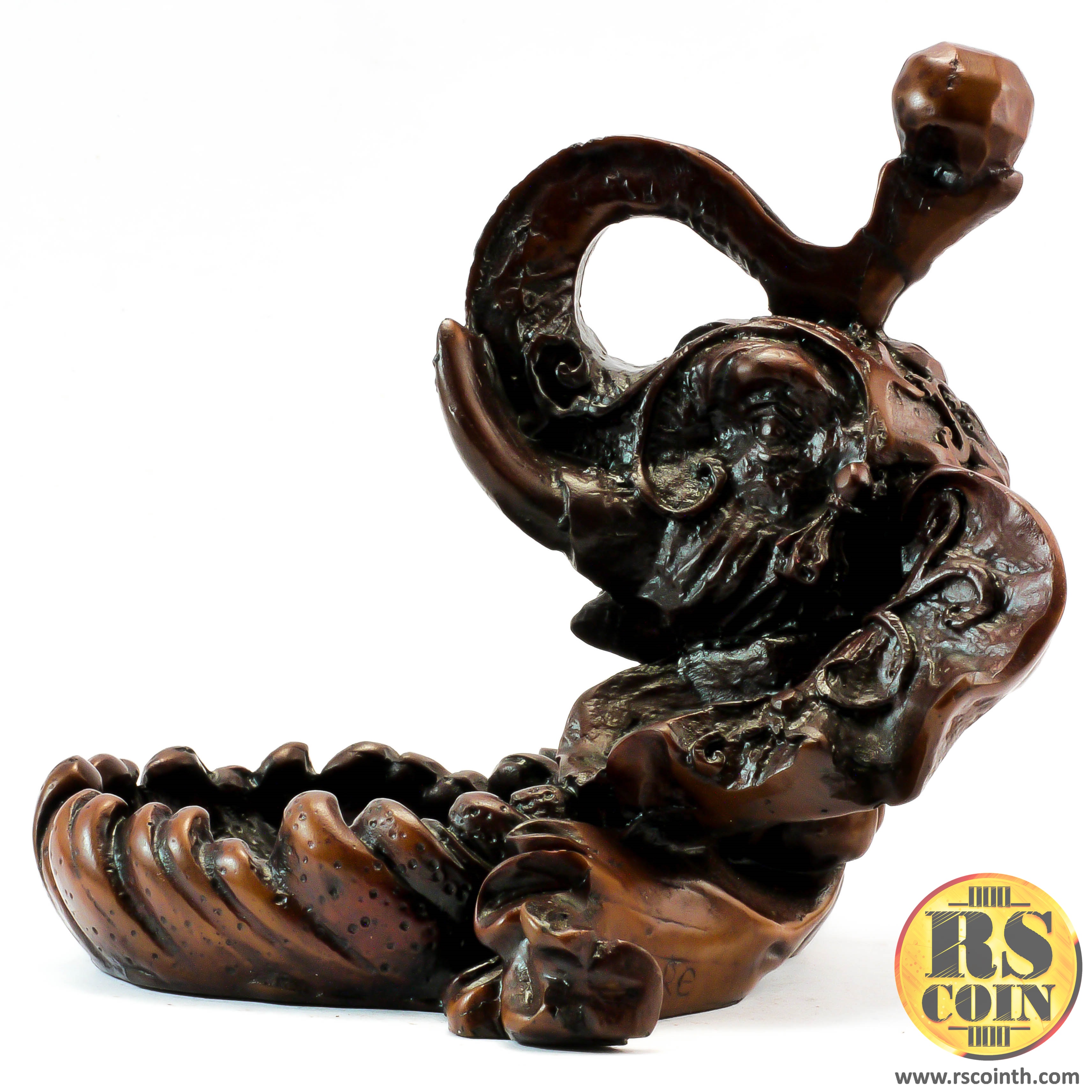 รูปปั้นหิน - ที่เขี่ยบุหรี่หัวช้าง (Thai Sculpture Ashtray Stone Elephant Head)