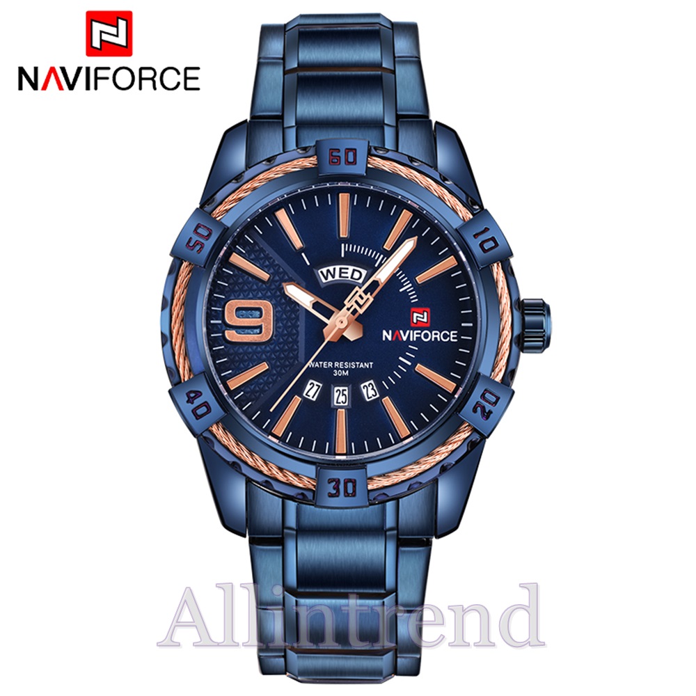 นาฬิกา Naviforce รุ่น NF9117 RG BU สีทองชมพู/น้ำเงิน ของแท้ รับประกันศูนย์ 1 ปี ส่งพร้อมกล่อง และใบรับประกันศูนย์ ราคาถูกที่สุด