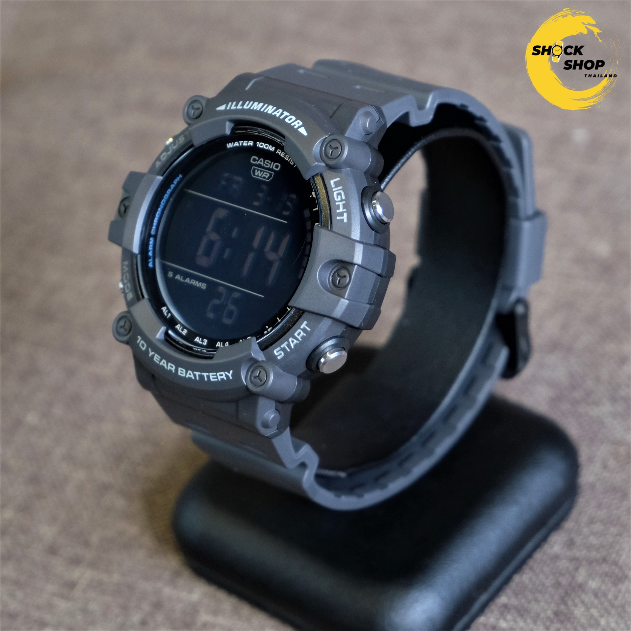 CASIO นาฬิกาข้อมือผู้ชาย รุ่น AE-1500WH-8BV วัสดุเรซิ่น สีเทาดำ คาสิโอ