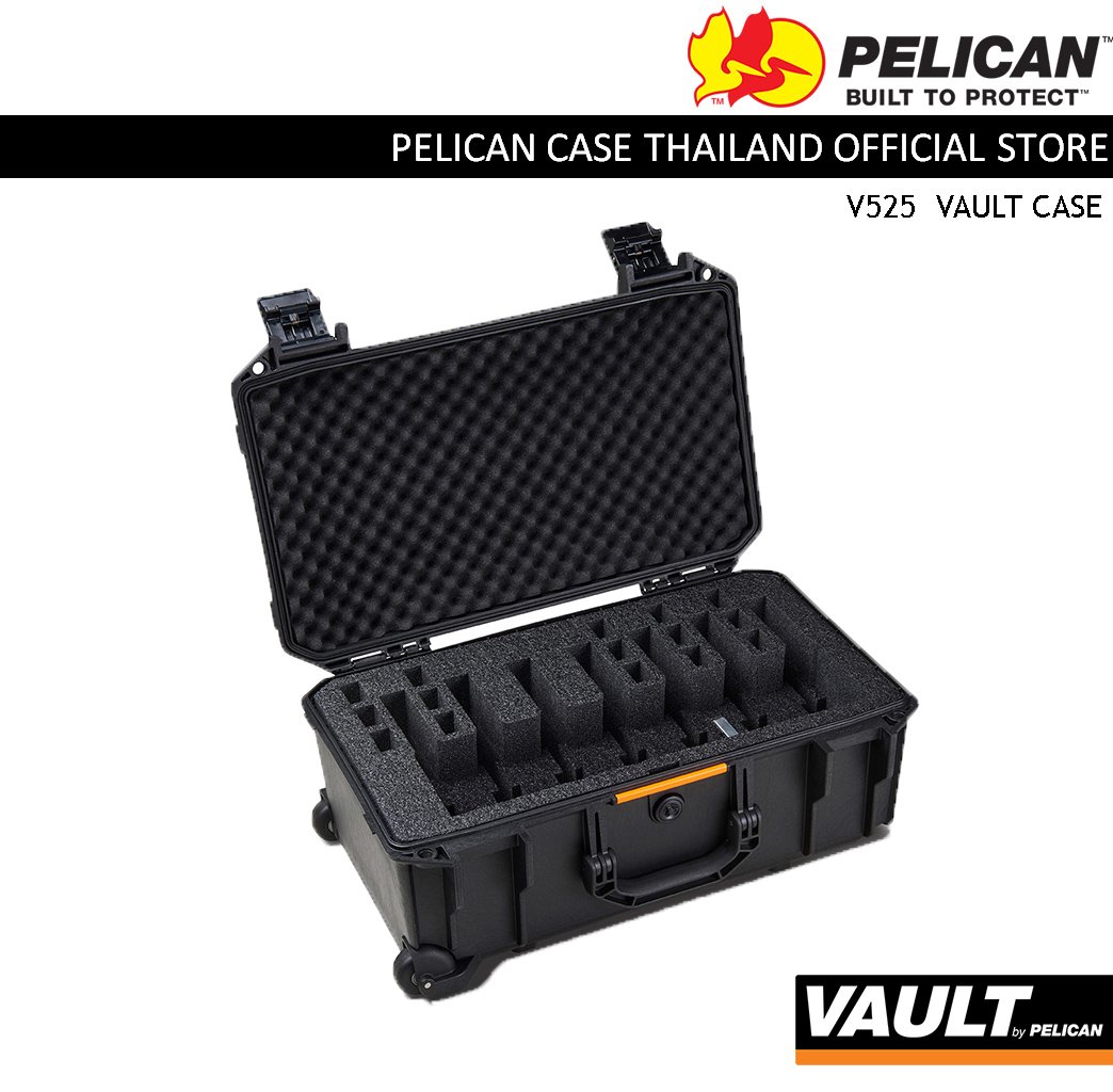 Pelican V525 Vault Custom Foam for 7-PIstol Case - Black
