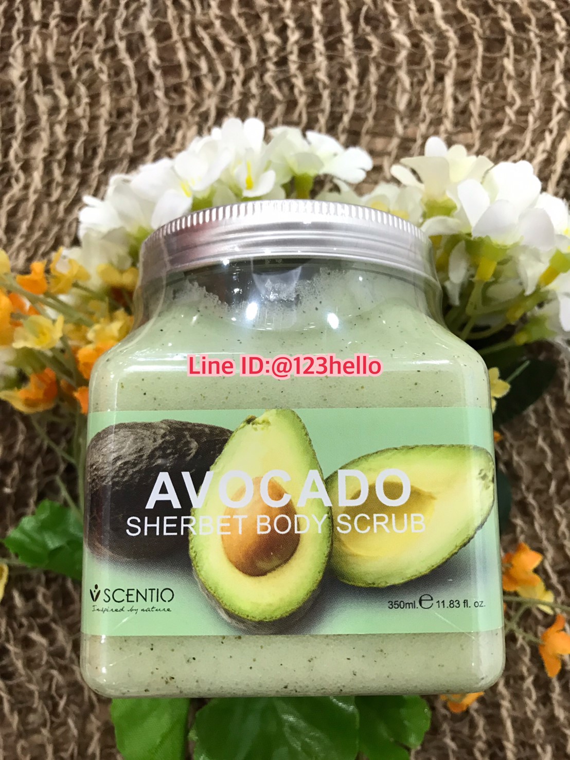 Scentio Avocado Sherbet Body Scrub เซนทิโอ อโวคาโด้ เชอร์เบท บอดี้ สครับ 350 มล.