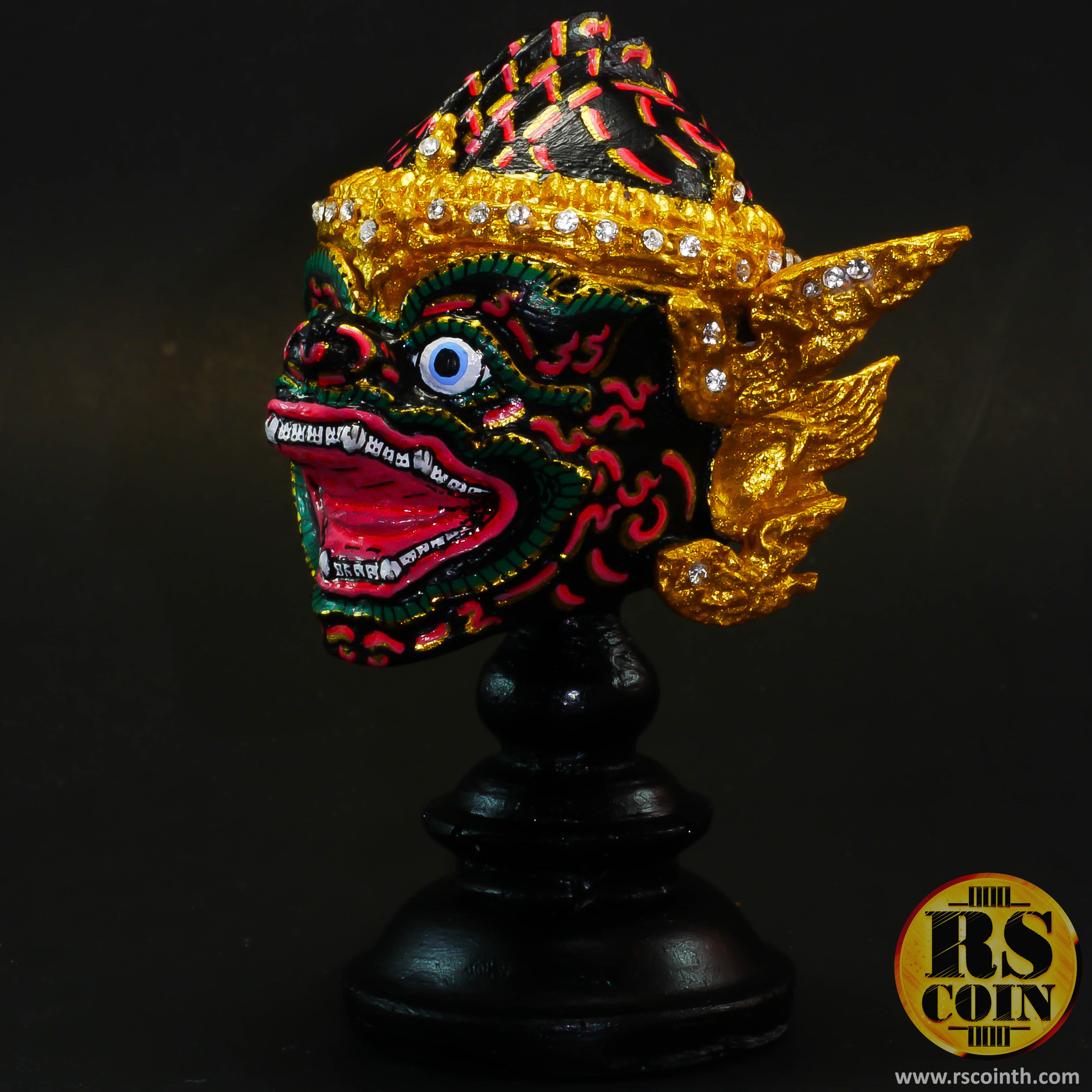 หัวโขนเรซิ่น - นิลพัท (Ramakien Black Ape Nila Khon Mask Size.S - Pre Order)