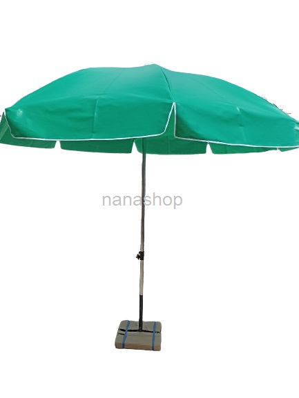 ร่มสนาม 45 นิ้ว ร่มผ้าใบ ร่มขายของ ร่มใหญ่ ร่มทรงกลม 8 ก้าน รุ่นมีชายระบาย เนื้อผ้าใบคูนิล่อน