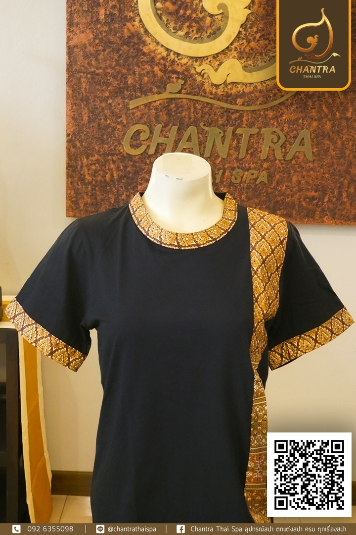 เสื้อยืดลายไทย สีดำ