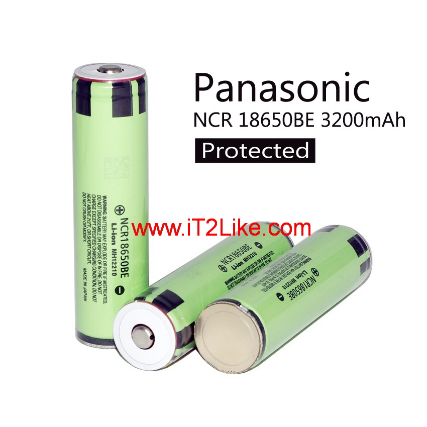 แบต ถ่าน Li-ion 18650 Panasonic NCR18650BE 3200mAh มีวงจรป้องกัน ของแท้ Made in Japan