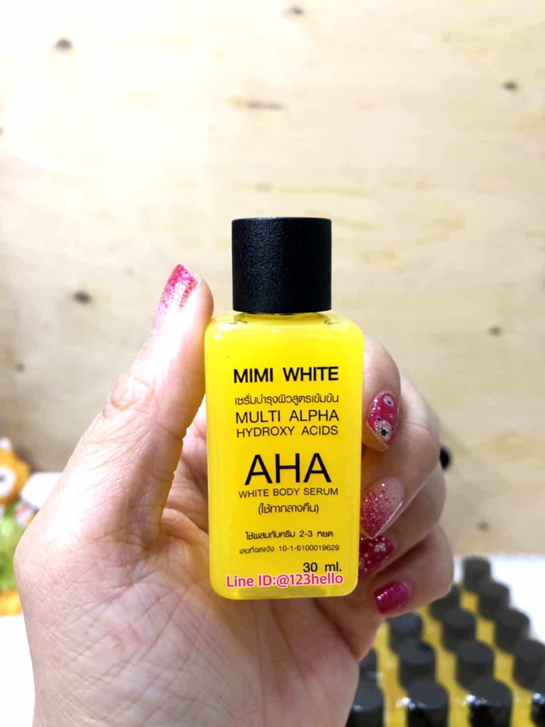 MIMI WHITE AHA WHITE BODY SERUM มีมี่ไวท์ เอเอชเอ ไวท์ บอดี้ เซรั่ม 30 ml.