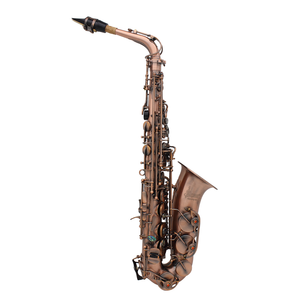 Professional Red Bronze Bend Eb E-flat Alto Saxophone