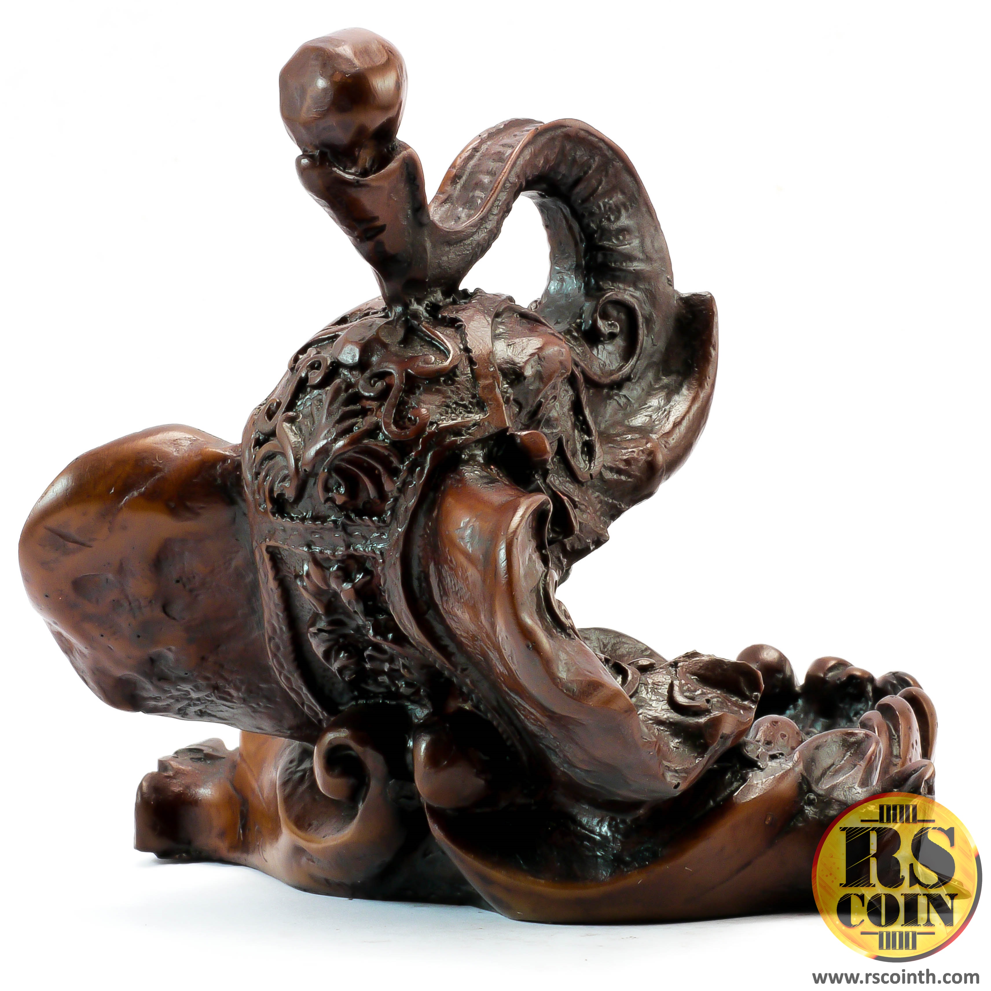 รูปปั้นหิน - ที่เขี่ยบุหรี่หัวช้าง (Thai Sculpture Ashtray Stone Elephant Head)