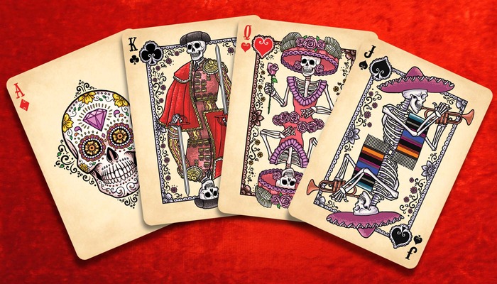 Brown Dia De Los Muertos V.2 Playing Cards