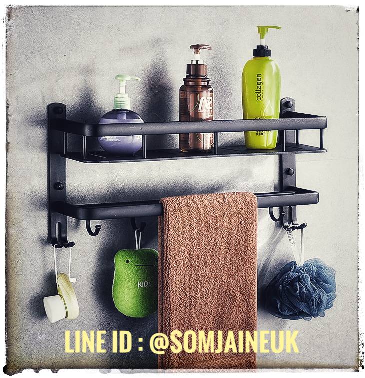 ชั้นวางของในห้องน้ำดีไซน์สวยสไตล์โมเดิร์นสีดำ แบบ 1 ชั้น เริ่มต้นเพียง 1,190 บาท(ส่งฟรี)