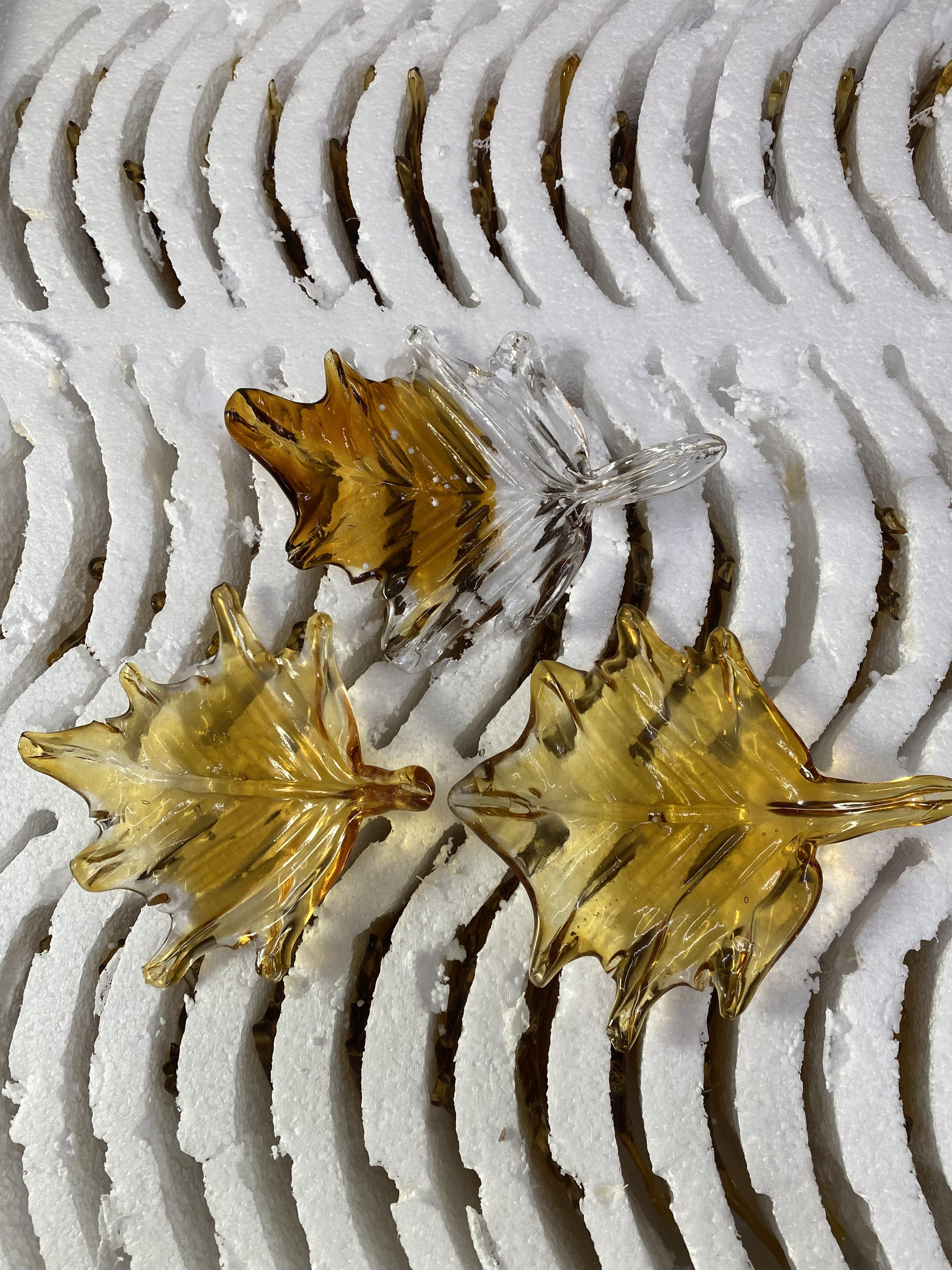 Maple Leaves crystal glass สำหรับ ไฟระย้า โคมไฟ โคมแขวน ไฟเพดาน โคมระย้า ไฟแขวน ไฟกิ่ง ไฟช่อ โคมไฟแขวน