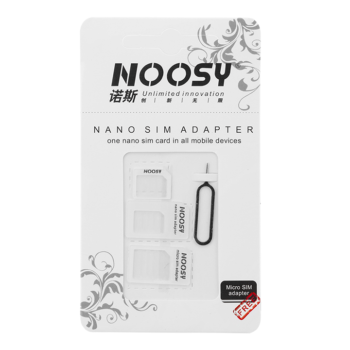 ชุดแปลงนาโนซิมการ์ด + เข็มจิ้มถาดซิม Noosy Nano Sim Adapter