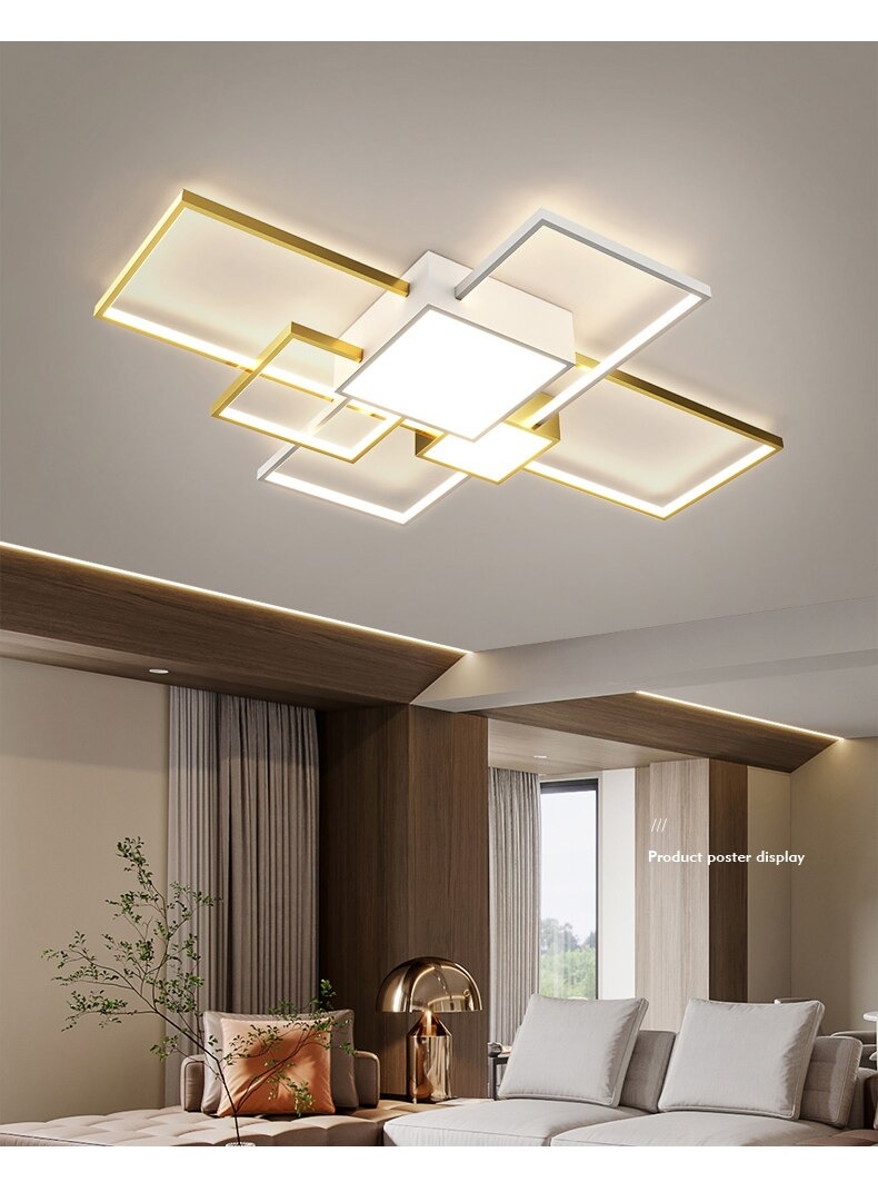 ไฟแขวน square frame LED พร้อมรีโมท หรี่แสงได้ โคมเพดาน ไฟเพดาน โคมไฟแขวน ไฟระย้า ไฟช่อ ไฟกิ่ง ไฟห้อย สวยทันสมัย ไฟตกแต่ง หรูหรา ทนทาน ประหยัดไฟ