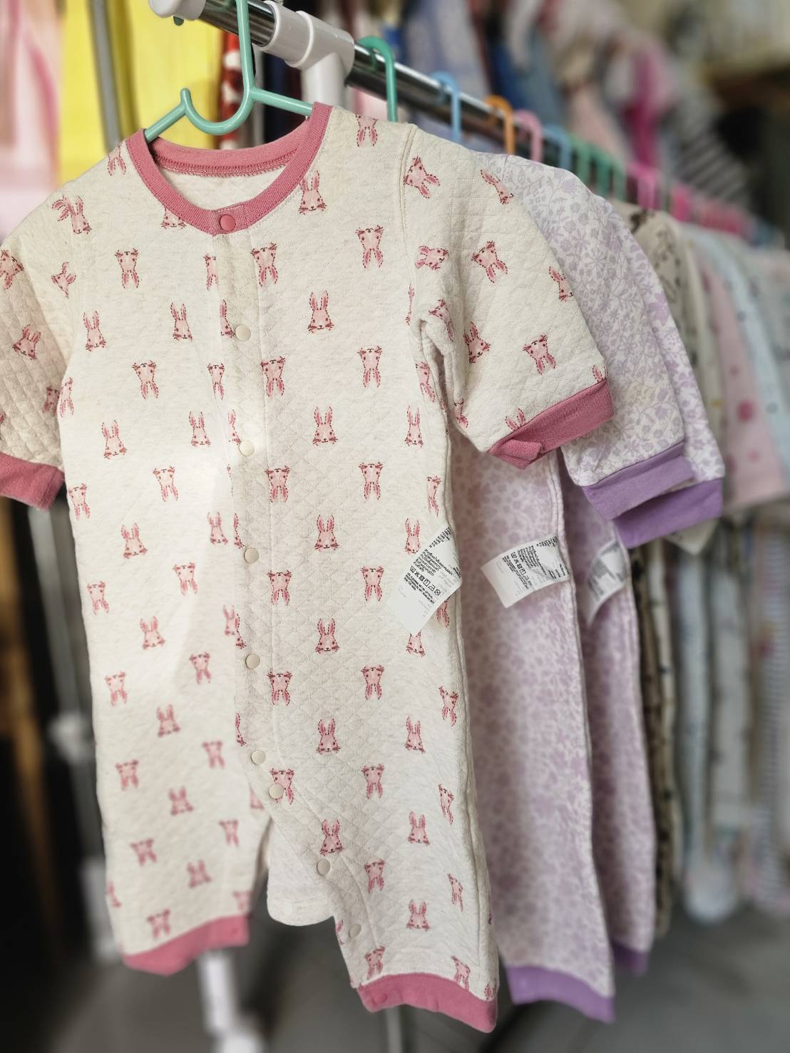 ชุดเด็ก บอดี้สูท กระดุมหน้า UNIQLO ไซส์ 70-80 มือสอง สภาพดี80% ไม่มีตำหนิ