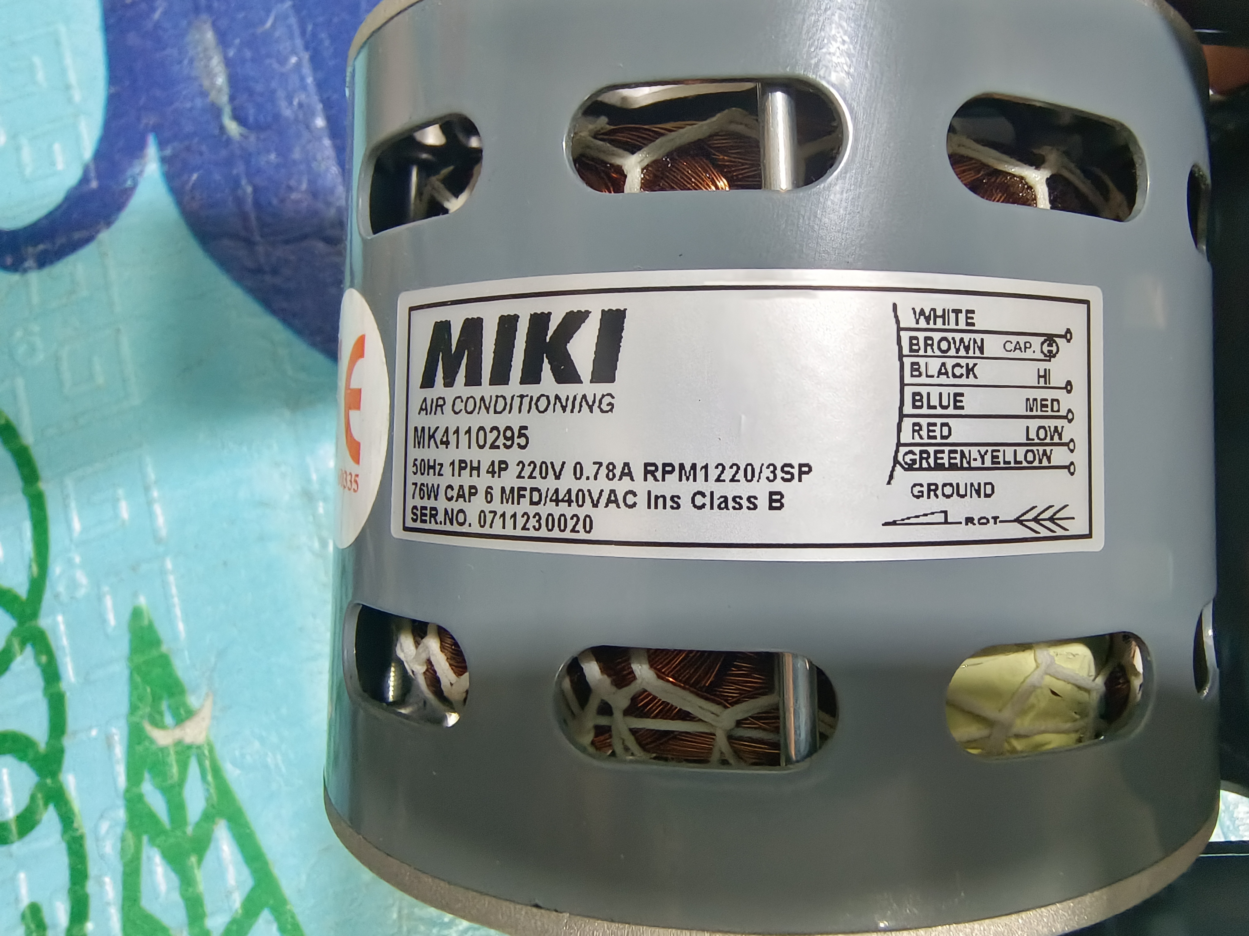 มอเตอร์คอล์ยเย็นแกนยาว 2 แกน 1/10 HP แกนเพลา 5 หุน ยาวข้างละ 15 นิ้ว MK4110295