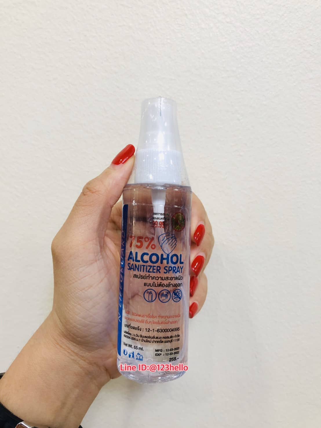 N LIFEGRUARD 75% ALCOHOL SANITIZER SPRAY 65 มล. สเปรย์ทำความสะอาดผิวแบบไม่ต้องล้างออก