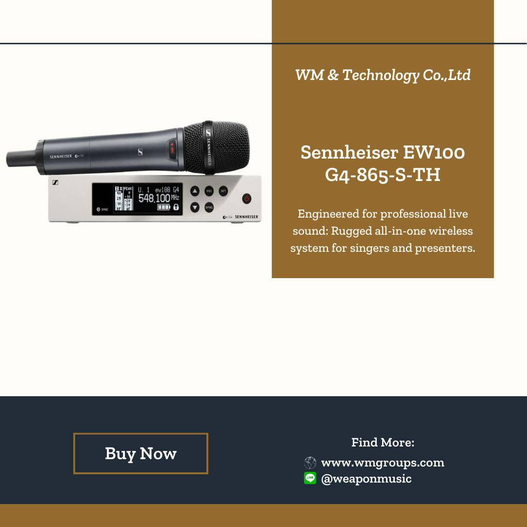 Sennheiser EW100G4 865 S TH | ไมโครโฟนไร้สาย ชุดไมค์ลอยเดี่ยว Condenser Super Cardioid ย่าน UHF ความถี่ 748.2-757.8 MHz